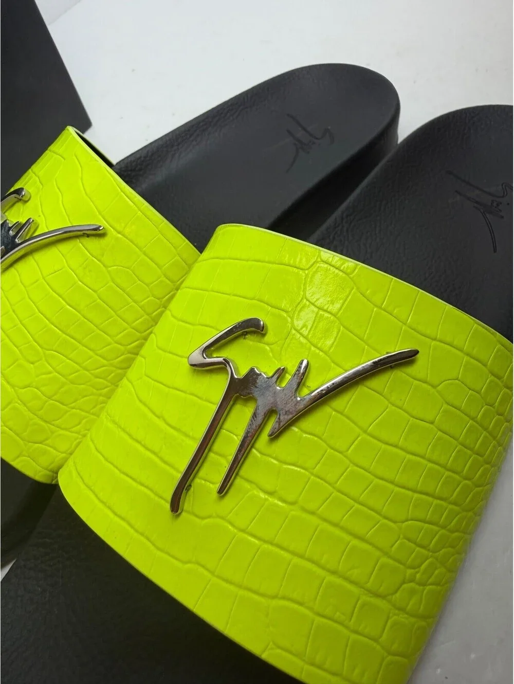 Giuseppe Zanotti Newburel Fluo Yellow Croc Size 12/45 New